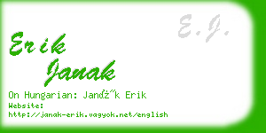 erik janak business card